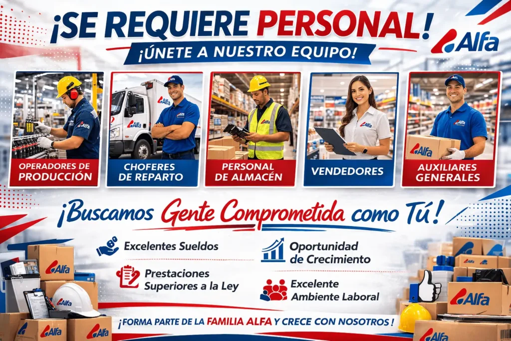🏭 Alfa 🌎 Corporación industrial mexicana con presencia en sectores como alimentos, petroquímica, autopartes y telecomunicaciones. 👷 Ofrece empleos en producción, ingeniería, logística, tecnología y administración.